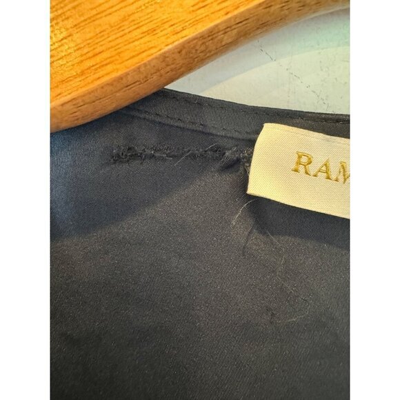 Ramy Brook Dress Women 00 Black Satin Rhinestone Embellished Foxy Mini Cocktail - Picture 13 of 15